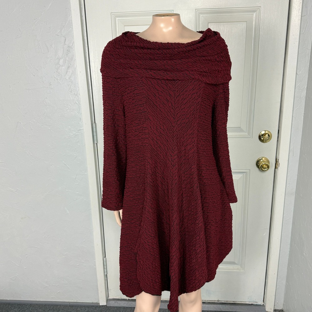 IC by Connie K Women's Shirt Top XL Tunic Blouse Art to Wear Textured USA Y4-23